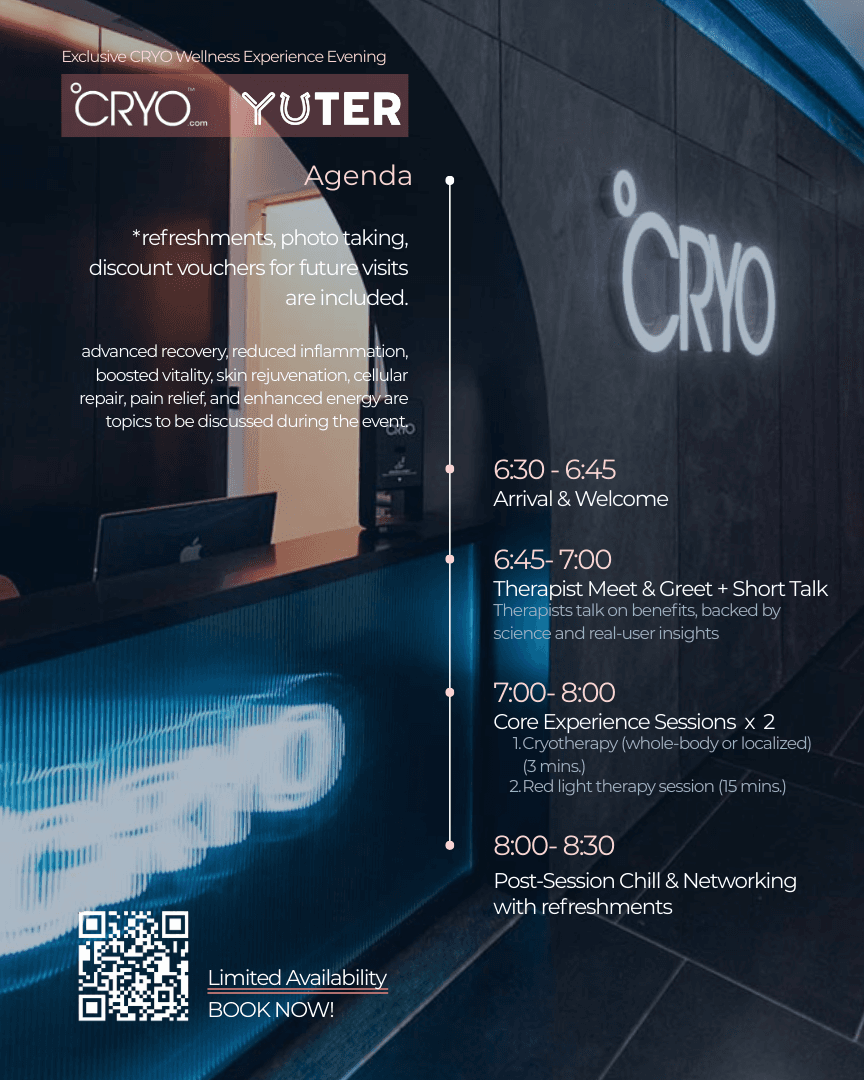 CRYO × YUTER 聯合呈獻: Wellness Social Night